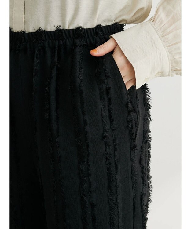 Green Parks ・ＳＵＧＡＲ　ＳＰＯＯＮ　フリンジジャカードパンツ Black