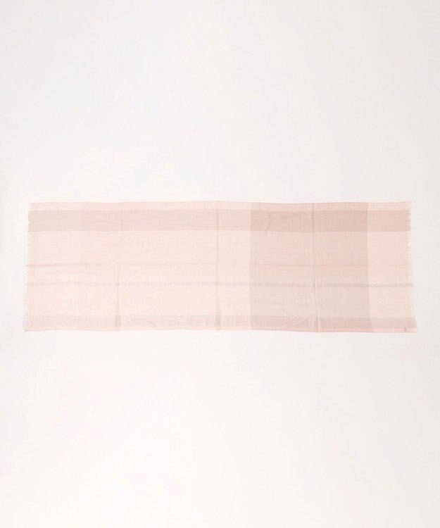 MOONBAT FURLA ラメ入りブロックチェックストール ペールピンク