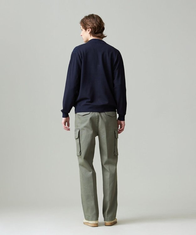 J.PRESS MEN 【ストレッチ性 / イージーケア】【FLEX YARN】ケーブルニットブルゾン型カーディガン ネイビー系