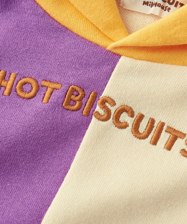 MIKI HOUSE HOT BISCUITS 【80-120cm】 マルチカラー配色切り替え ロゴパーカー マルチカラー
