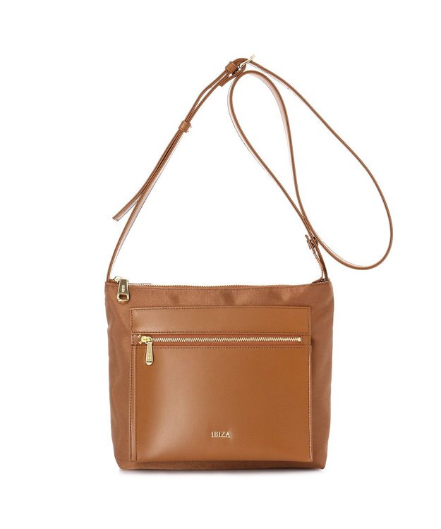 IBIZA コモド　オペラナイロン/牛革　ショルダーバッグ 普通茶