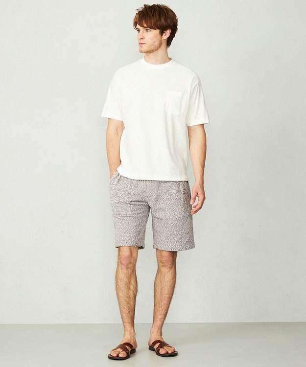 JOSEPH ABBOUD MOUNTAIN 【SPACE／UNISEX】オーガニックコットンスラブプレーティング天竺 Tシャツ ホワイト系