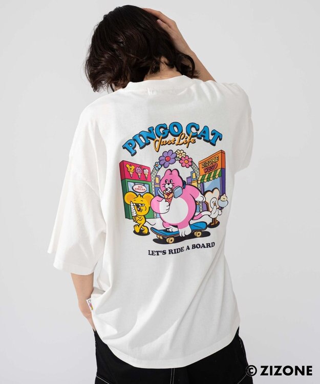 WEGO 【ユニセックス着用ITEM】別注ZIZONEグラフィックT（SS） ホワイト