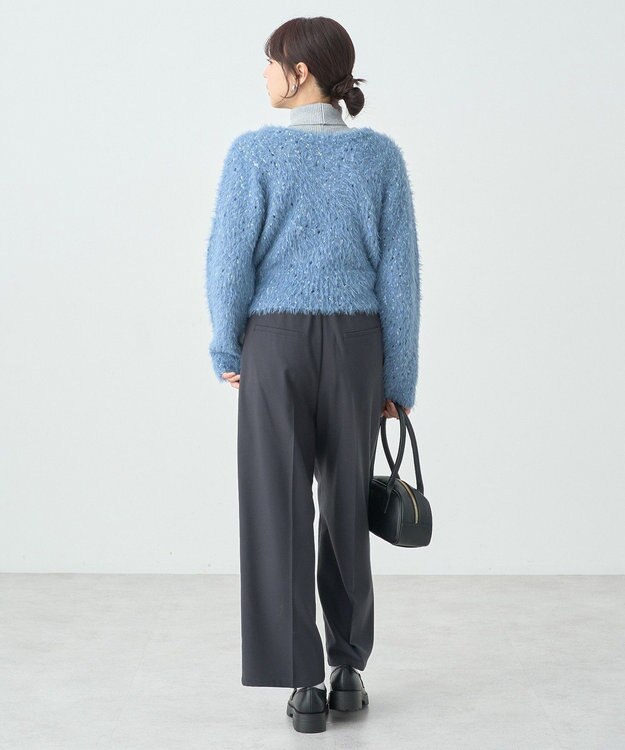 earth music&ecology ジャンボノットシャギーニットプルオーバー Light Blue