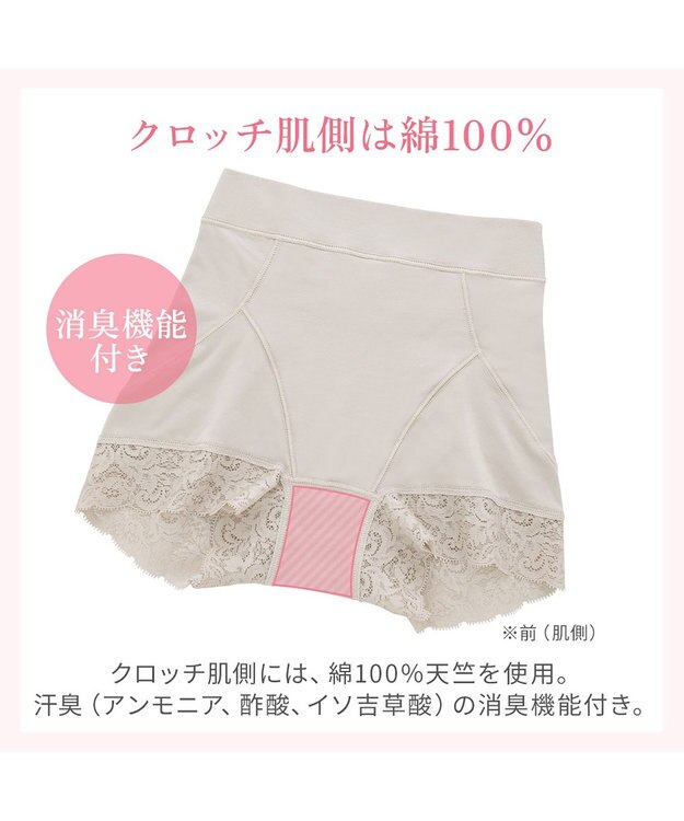 BRADELIS New York 【BRADELIS NewYork peace】すっぽりフィット綿混一分丈ショーツ25 深め 伸縮性抜群 ボーイレッグ グレージュ