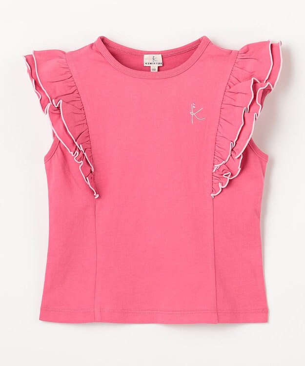組曲 KIDS 【110-140㎝】 フルールフリルTシャツ ローズ
