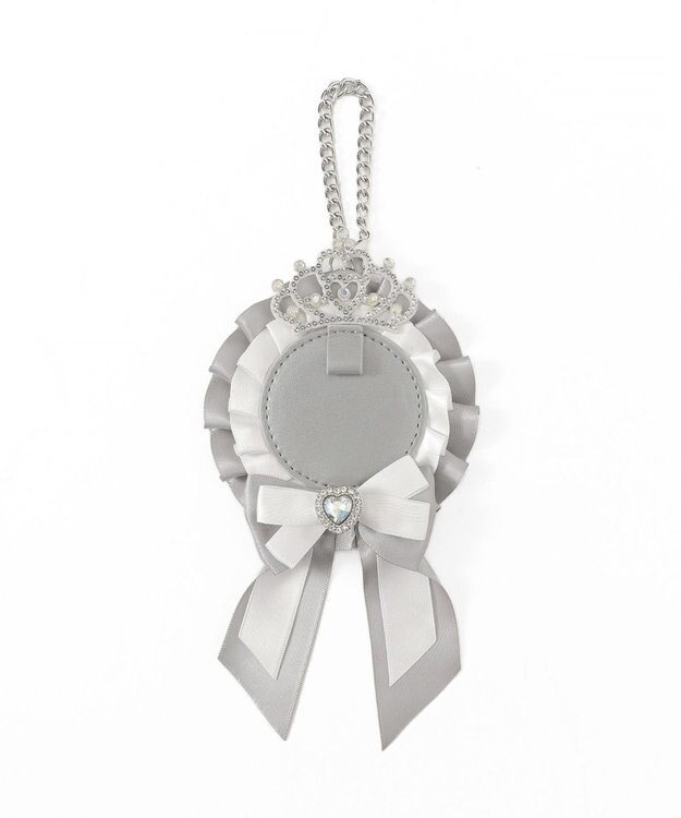 WEGO ティアラリボンロゼットキーホルダー グレー