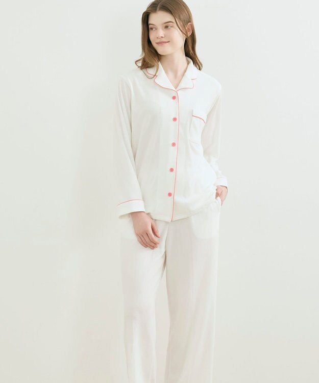 une nana cool なめらかパイルパジャマ MADE WITH LIBERTY FABRIC ホワイト