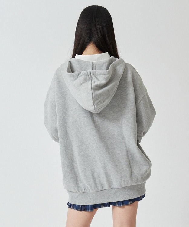 WEGO 【SCHOOLITEM】ルーズフィットジップパーカー 杢グレー