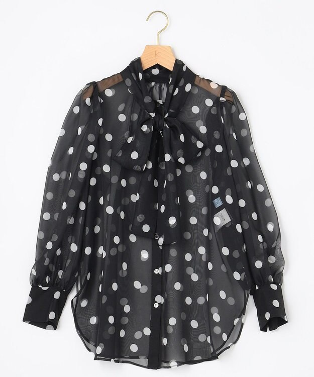 組曲 S 【組曲×setsuko sagittaire】シフォンプリント2WAYブラウス ブラック系5