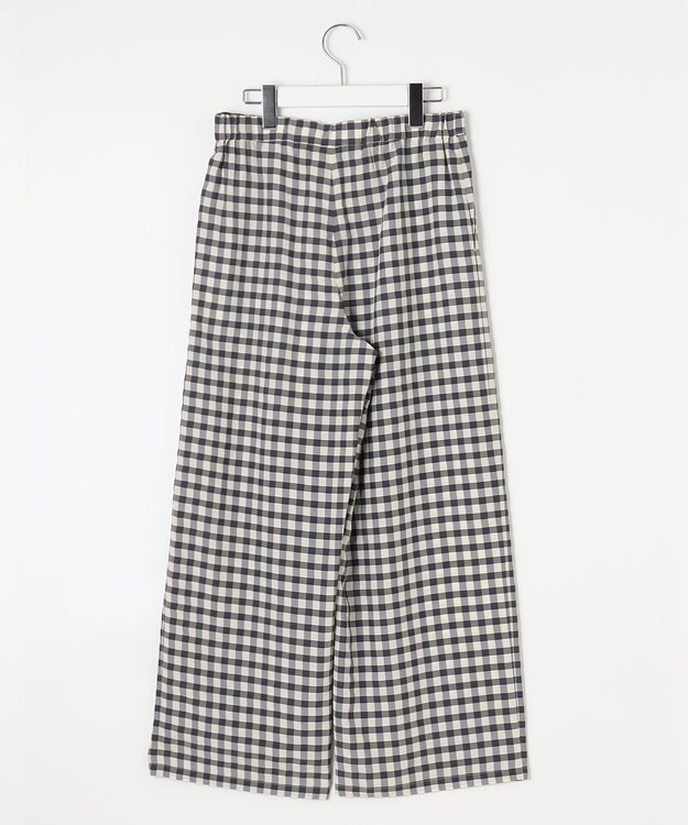 J.PRESS LADIES S 【洗える】アセVisギンガム イージー パンツ スレート×ベージュ系