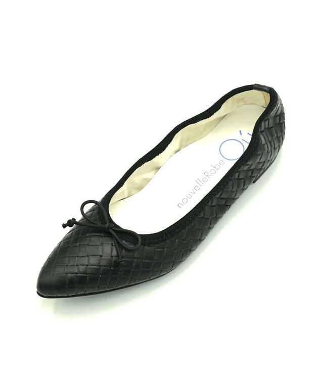nouvelleRobe Oū 【本革・高反発】Pointed ポインテッドトゥ メッシュバレエシューズ ブラック