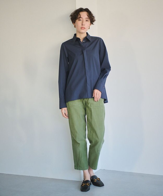 #Newans 【ANSWER for Co-Creation】バックフレアシャツ ネイビー系