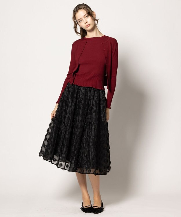 TOCCA 【洗える】RESONATE カーディガン ボルドー系