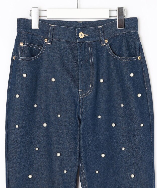 Feroux ランダムパールデニム パンツ ネイビー系