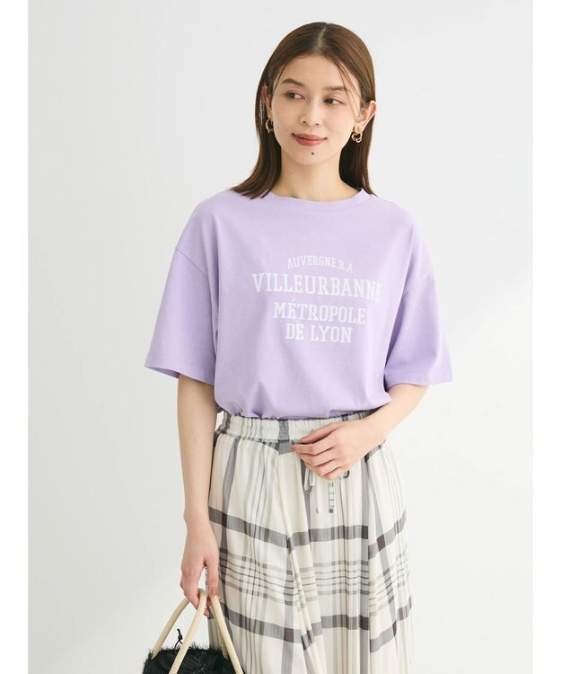 Green Parks 多段カレッジロゴボックスＴシャツ Purple