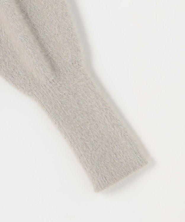 ANY SIS 【2SET】フェザー ニット × フロッキー スカート ライトグレー×ブラック