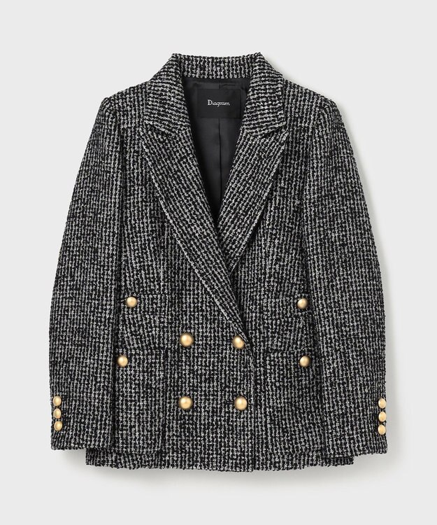 GRACE CONTINENTAL ラメループツイードジャケット ブラック