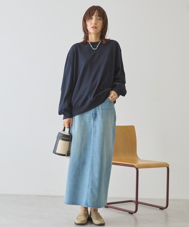 AMERICAN HOLIC バックギャザー裏毛スウェット Dark Navy