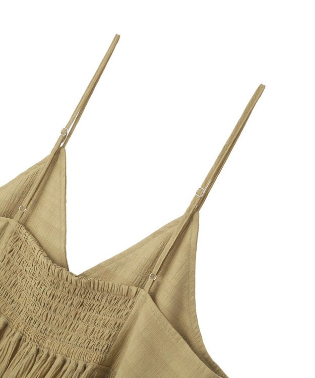 Green Parks シャーリングティアードキャミワンピース Beige