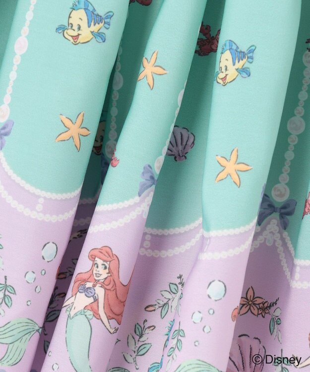 ANY KIDS 【ディズニープリンセス】総柄 プリント スカート ミント<アリエル>