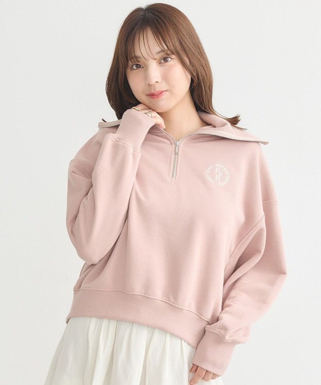 earth music&ecology ハーフＺＩＰプルオーバー Pink