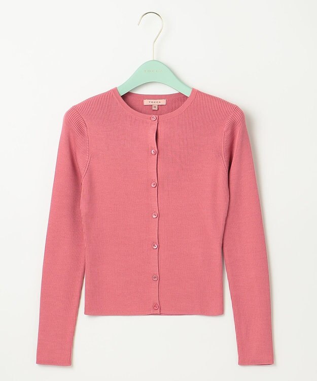 TOCCA 【洗える】SILK RIB CARDIGAN カーディガン ベリー系