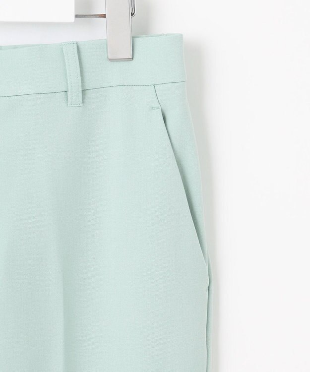 自由区 【撥水加工・洗える】TRギャバ裏起毛テーパード パンツ アイスグリーン