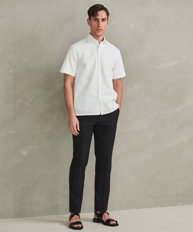 GOTAIRIKU 仕事で着られる綿パン【吸水速乾/ストレッチ/折り目加工】クールマックスコットンパンツ_ノータック（25年モデル） ブラック/新色