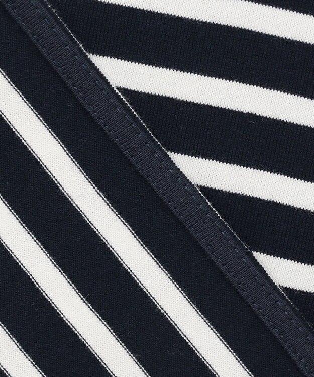 UNFILO L 撥水汗ジミ防止ボーダーT ブラック系1