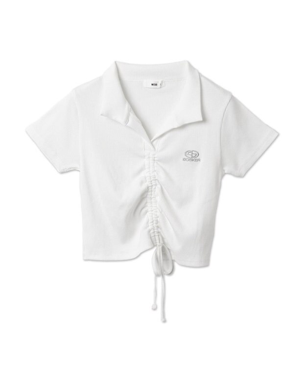 WEGO 刺繍スキッパードロストT ホワイト