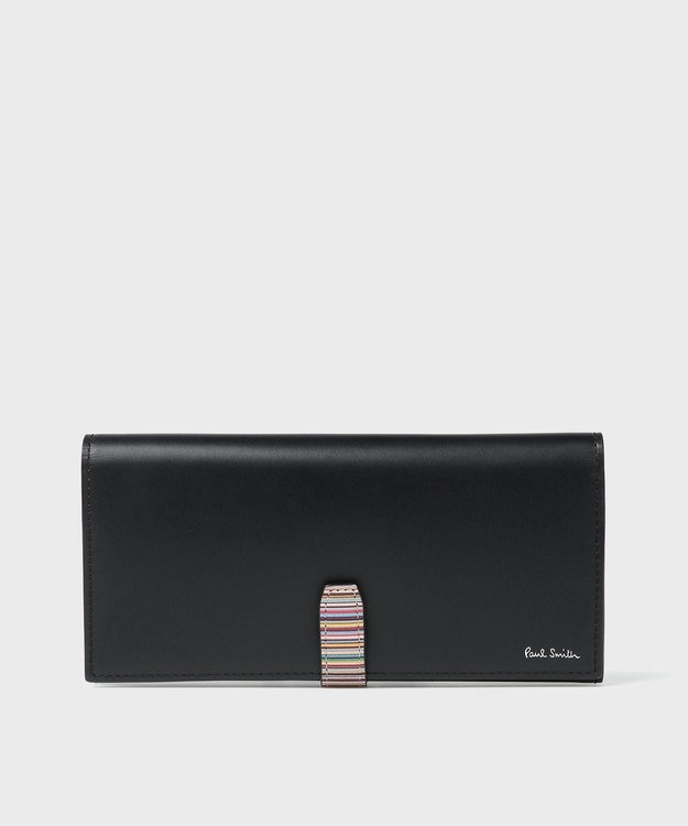 Paul Smith シグネチャーストライプタブ  長財布 ブラック