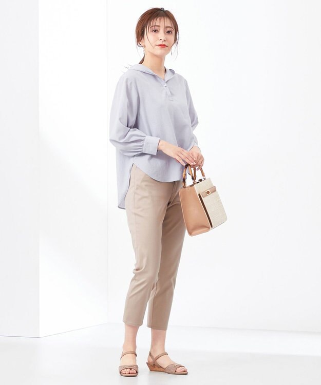 ANY SIS 【撥水】サテンストレッチビューティ パンツ ベージュ