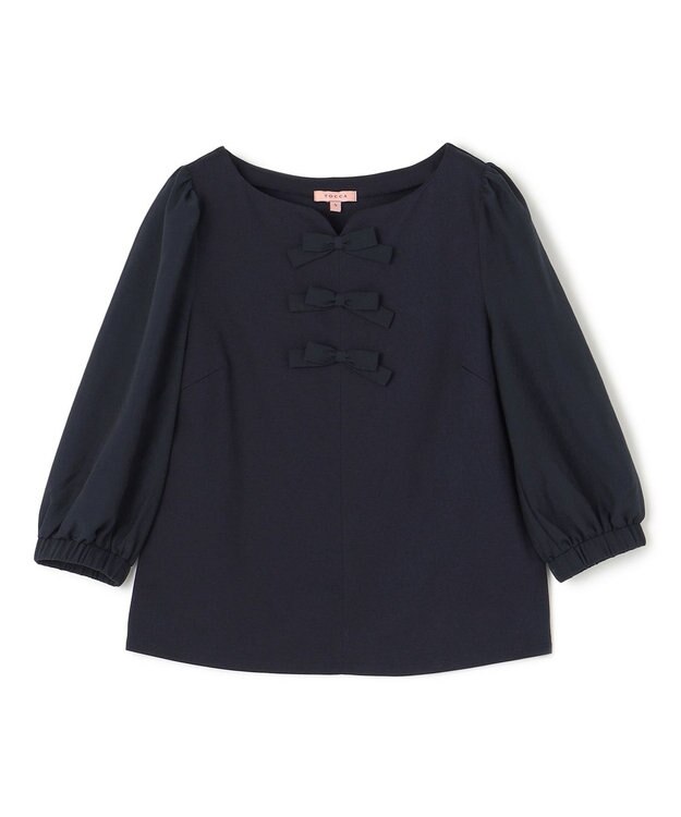 TOCCA 【洗える】LITTLE BOW トップス ネイビー系