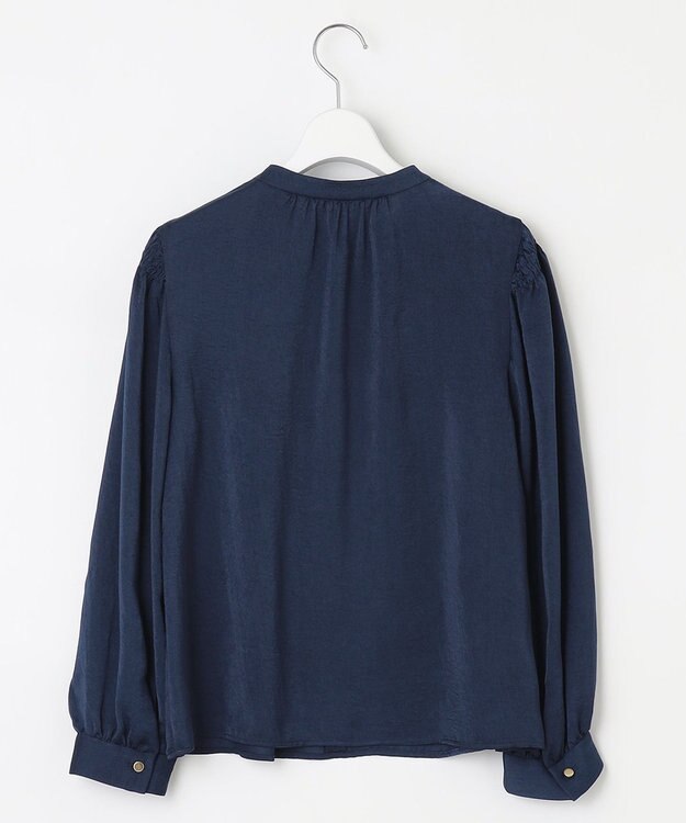 Feroux サテン ブラウス ネイビー系