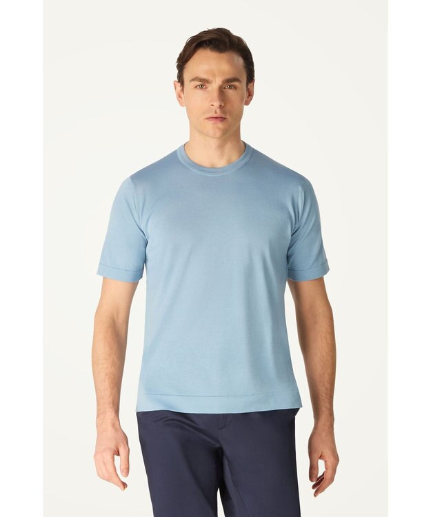 DAKS John Smedley for DAKS ハウスストライプTシャツ シーグラス