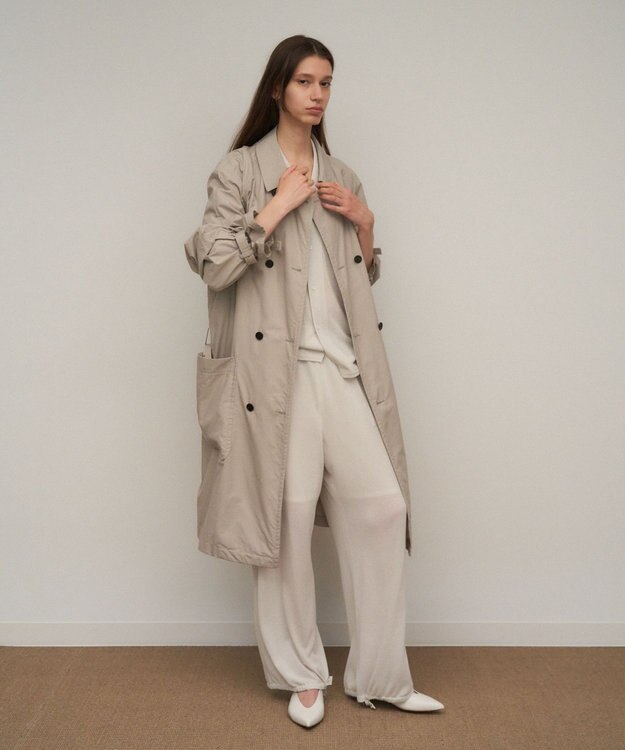 ATON LIGHT TC GABARDINE | ウォッシュトレンチコート - UNISEX BEIGE