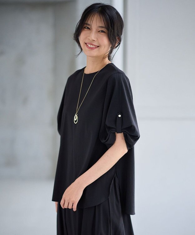 ANY 【洗濯機可能/接触冷感/UVケア】清涼リラックスブラウス ブラック