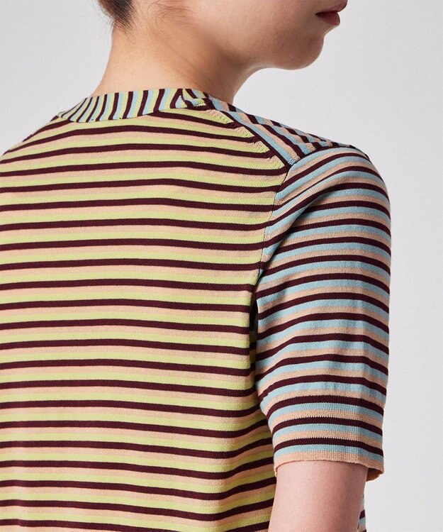 Paul Smith 【洗える】マルチボーダー ニット カーディガン ライトブルー