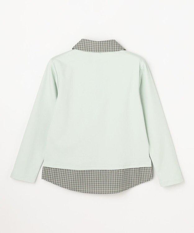 組曲 KIDS 【150-160㎝】 ミニチェック レイヤードトップス ミント