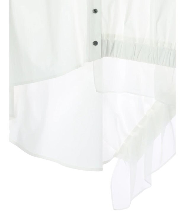 YECCA VECCA シアーMIXアシメシャツ Off White