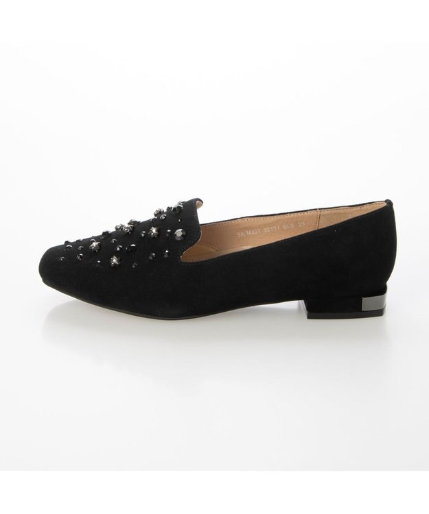 MODE ET JACOMO <MODE ET JACOMO>ラインストーンオペラシューズ ブラックスエード