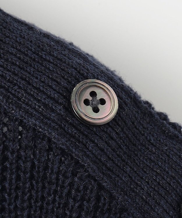 J.PRESS LADIES L 【洗える】 リネンコットン ニットベスト ネイビー系