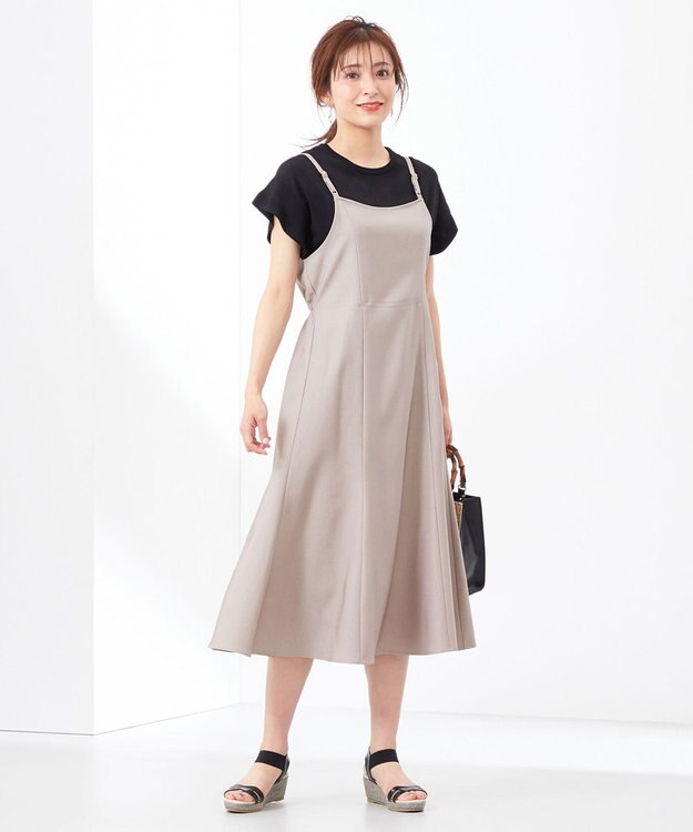 ANY SIS 【美人百花6月号掲載】フレンチスリーブニット Tシャツ ブラック