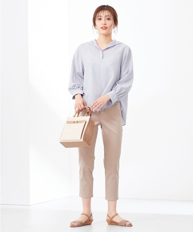 ANY SIS 【撥水】サテンストレッチビューティ パンツ ベージュ