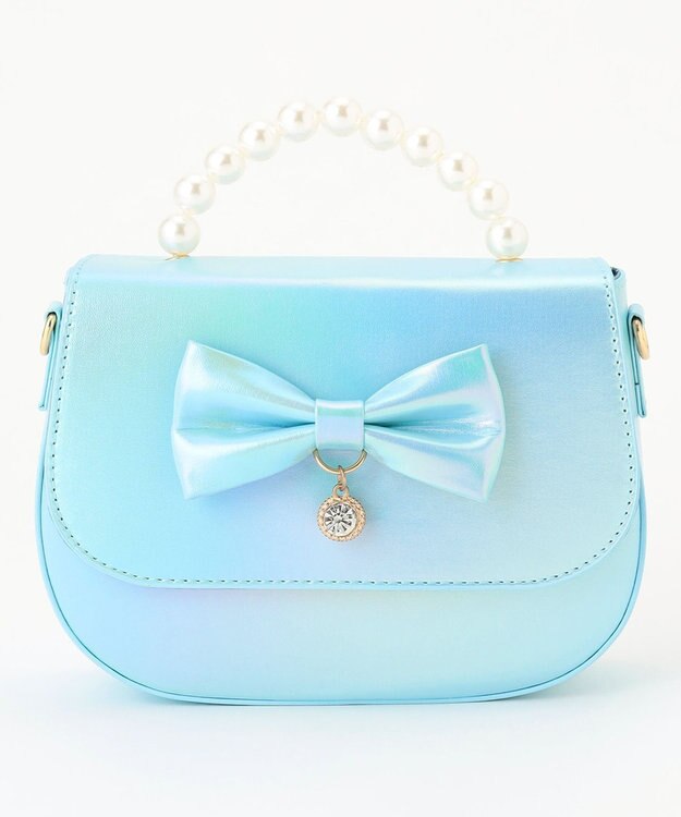 ANY KIDS リボンエナメル2WAY バッグ サックスブルー