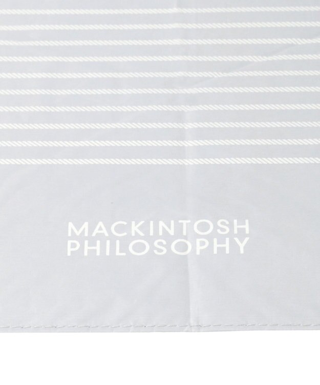 MOONBAT 【フワクール生地使用/軽量】MACKINTOSH PHILOSOPHY 遮光 晴雨兼用 折りたたみ日傘 ボーダー ライトグレー