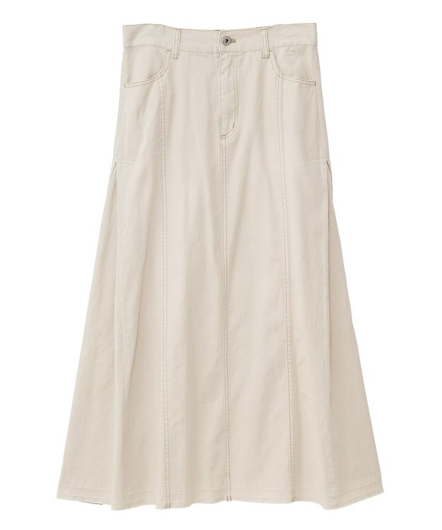Green Parks ライトデニムサイドタックスカート Ecru