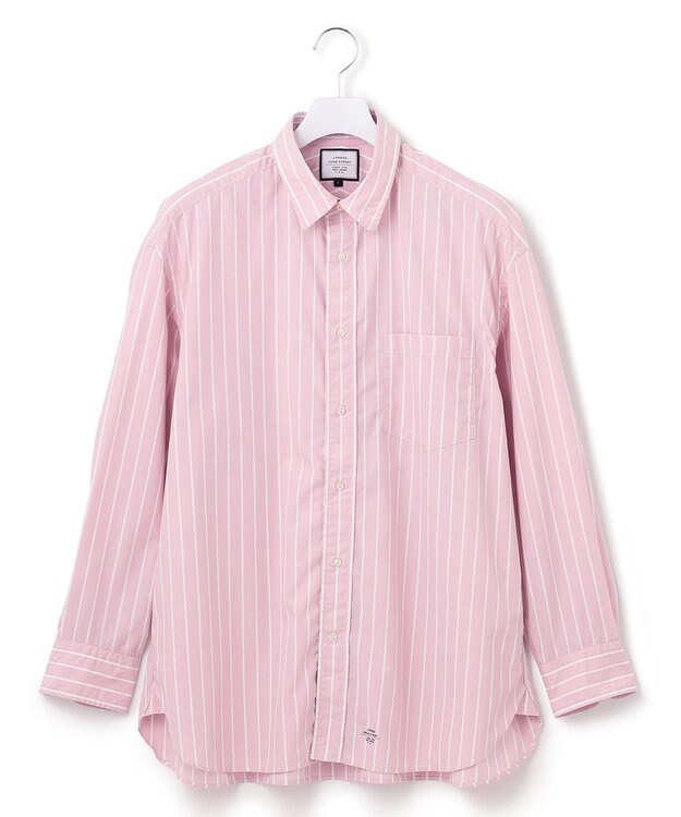 J.PRESS YORK STREET 【UNISEX】タイプライターストライプ シャツ ピンク系1