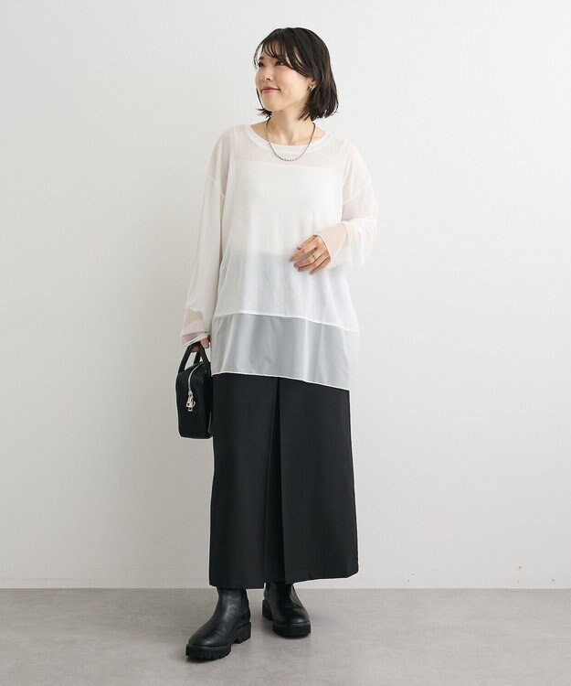 Green Parks ウエストレイヤーボックスプリーツスカート Black